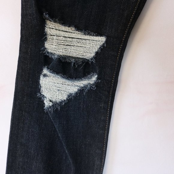 Frame Denim Ali High Rise Distressed Jeans Dark Wash Soft Stretchy - Picture 3 of 13